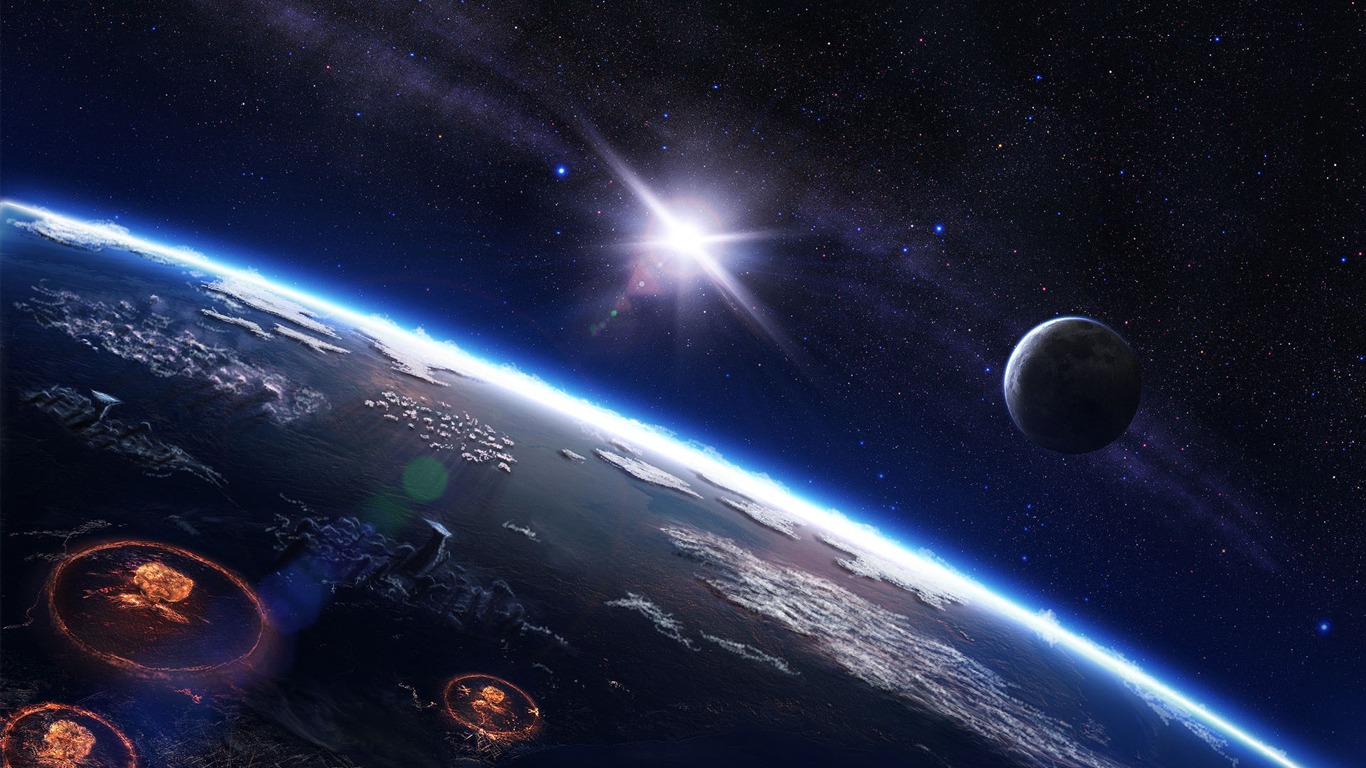 寬屏星空地球 壁紙(二) #20 - 1366x768
