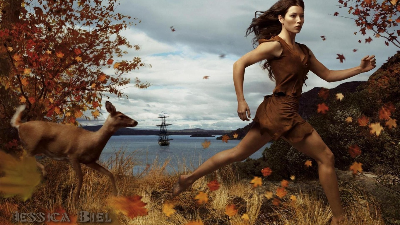 Jessica Biel hermoso fondo de pantalla #2 - 1366x768