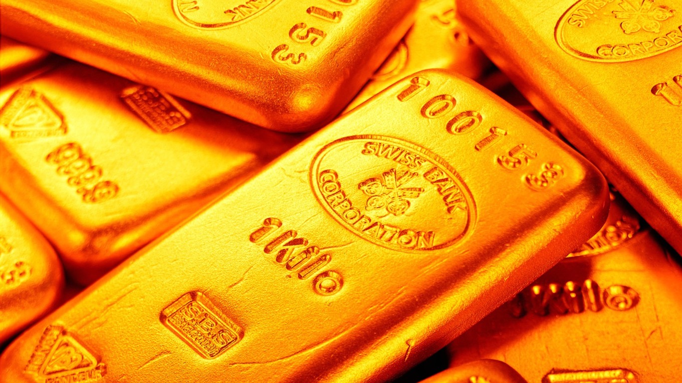 Gold wallpaper (2) #2 - 1366x768