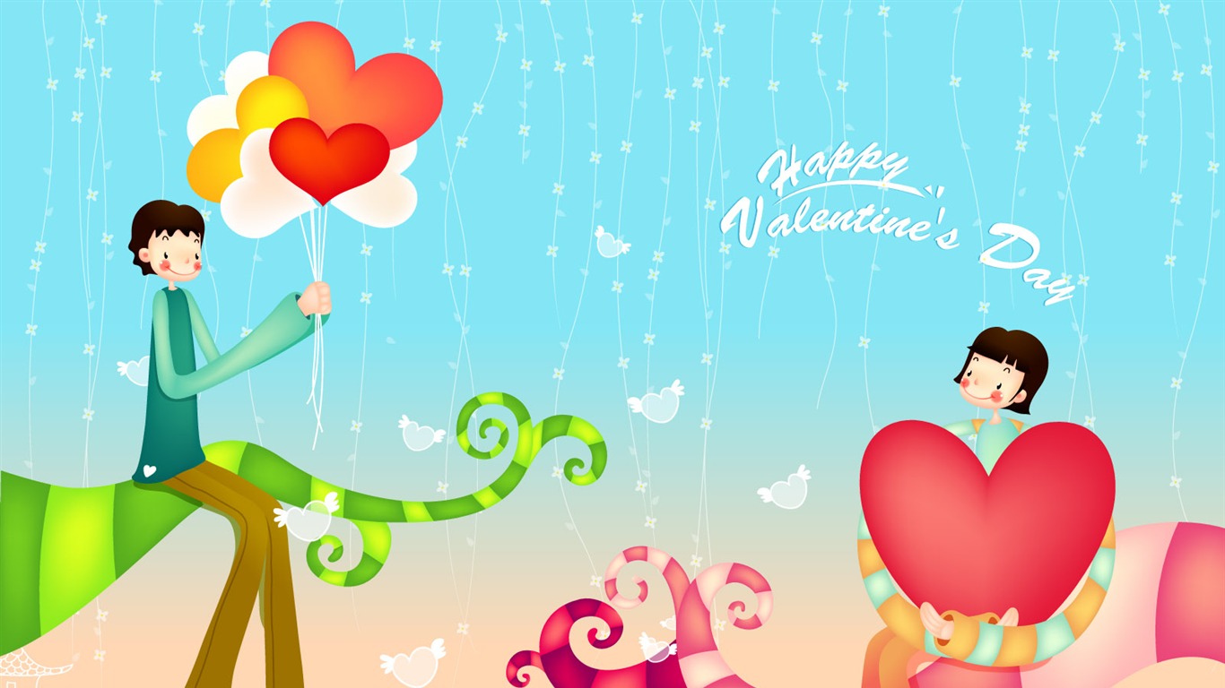 Valentine's Day Vector #1 - 1366x768