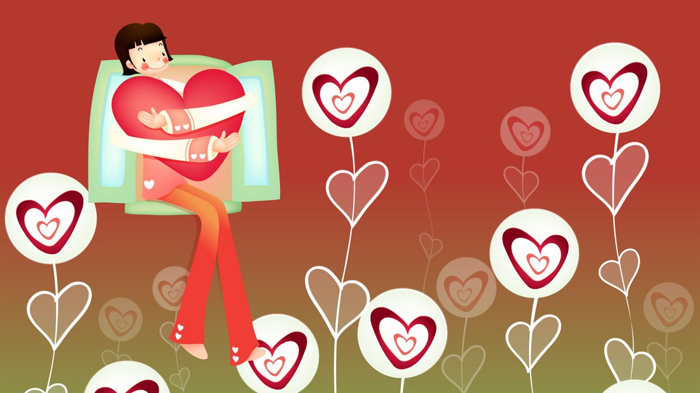 Valentine's Day Vector #3 - 1366x768