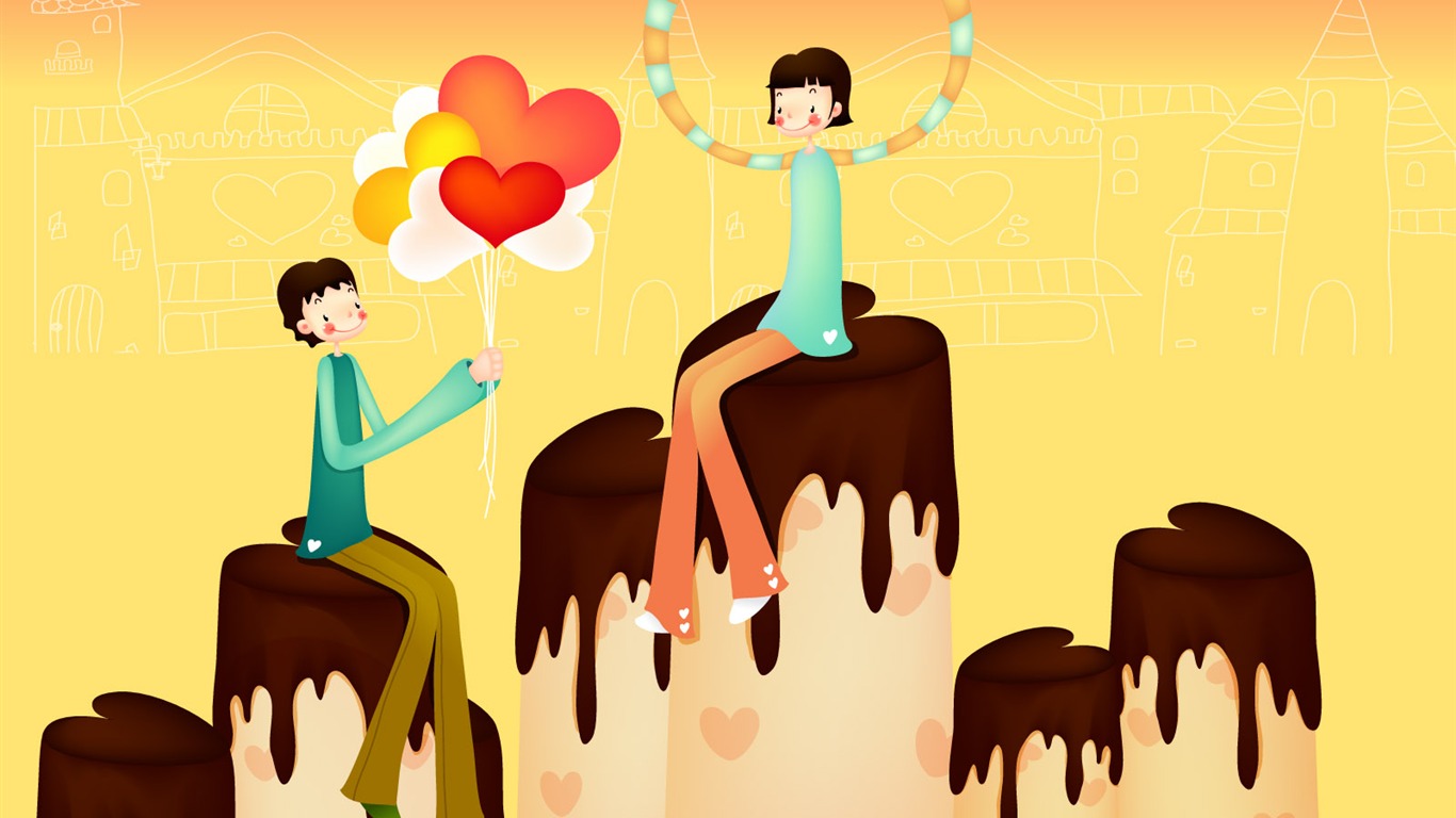 Valentine's Day Vector #6 - 1366x768