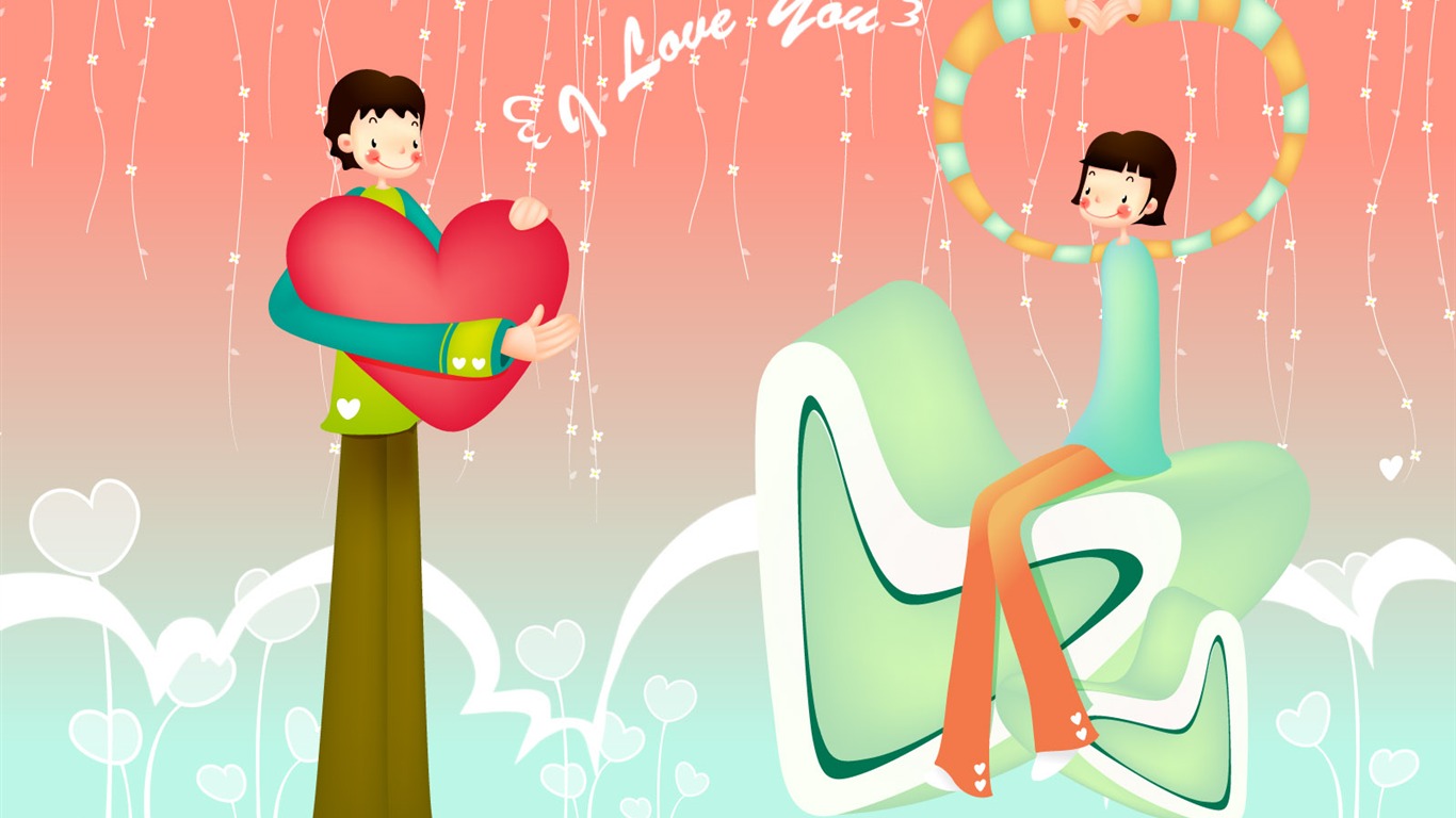 Valentine's Day Vector #7 - 1366x768