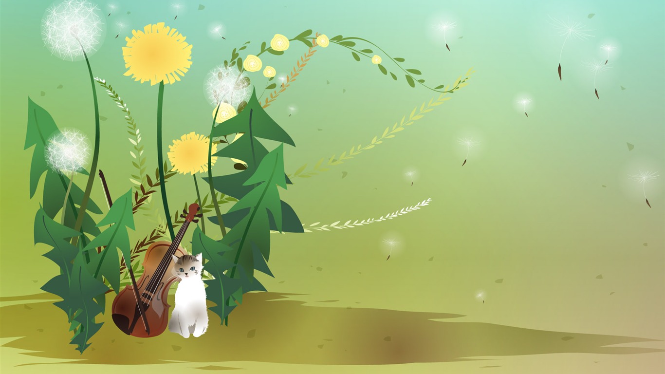 Vector fantasy landscape #2 - 1366x768