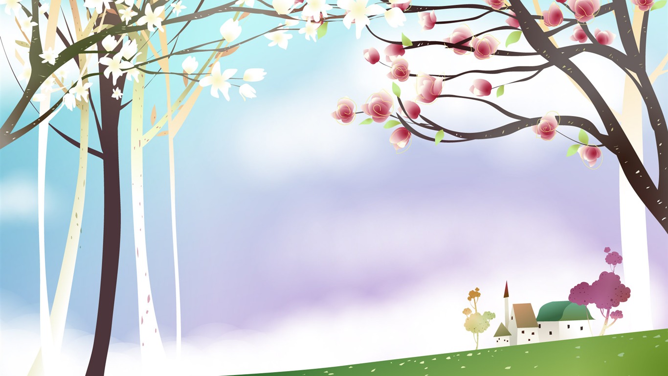 矢量夢幻景色 #3 - 1366x768