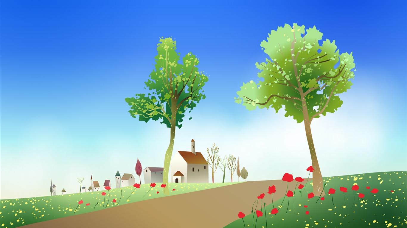 矢量夢幻景色 #4 - 1366x768