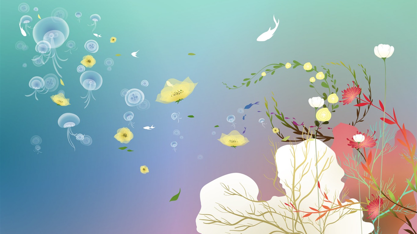 矢量夢幻景色 #13 - 1366x768