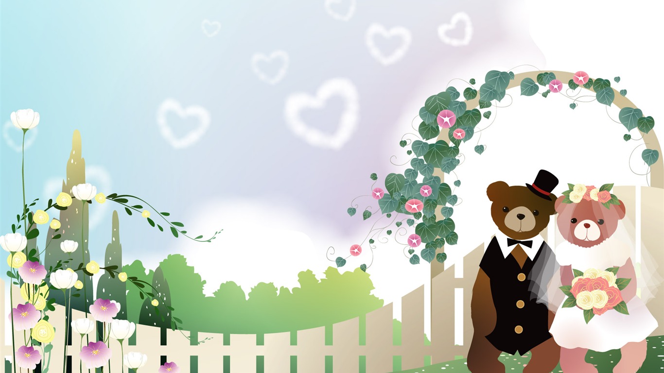 Vector fantasy landscape #19 - 1366x768