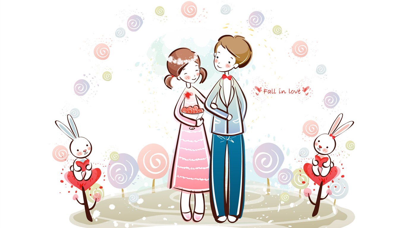 Cartoon Valentine's Day wallpapers (2) #10 - 1366x768