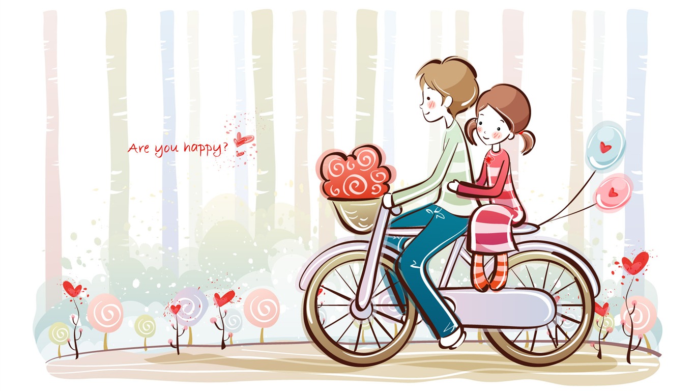 Cartoon Valentine's Day wallpapers (2) #12 - 1366x768