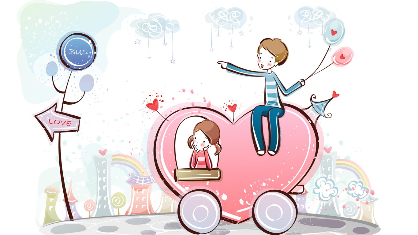 Cartoon Valentine's Day wallpapers (2) #20 - 1366x768