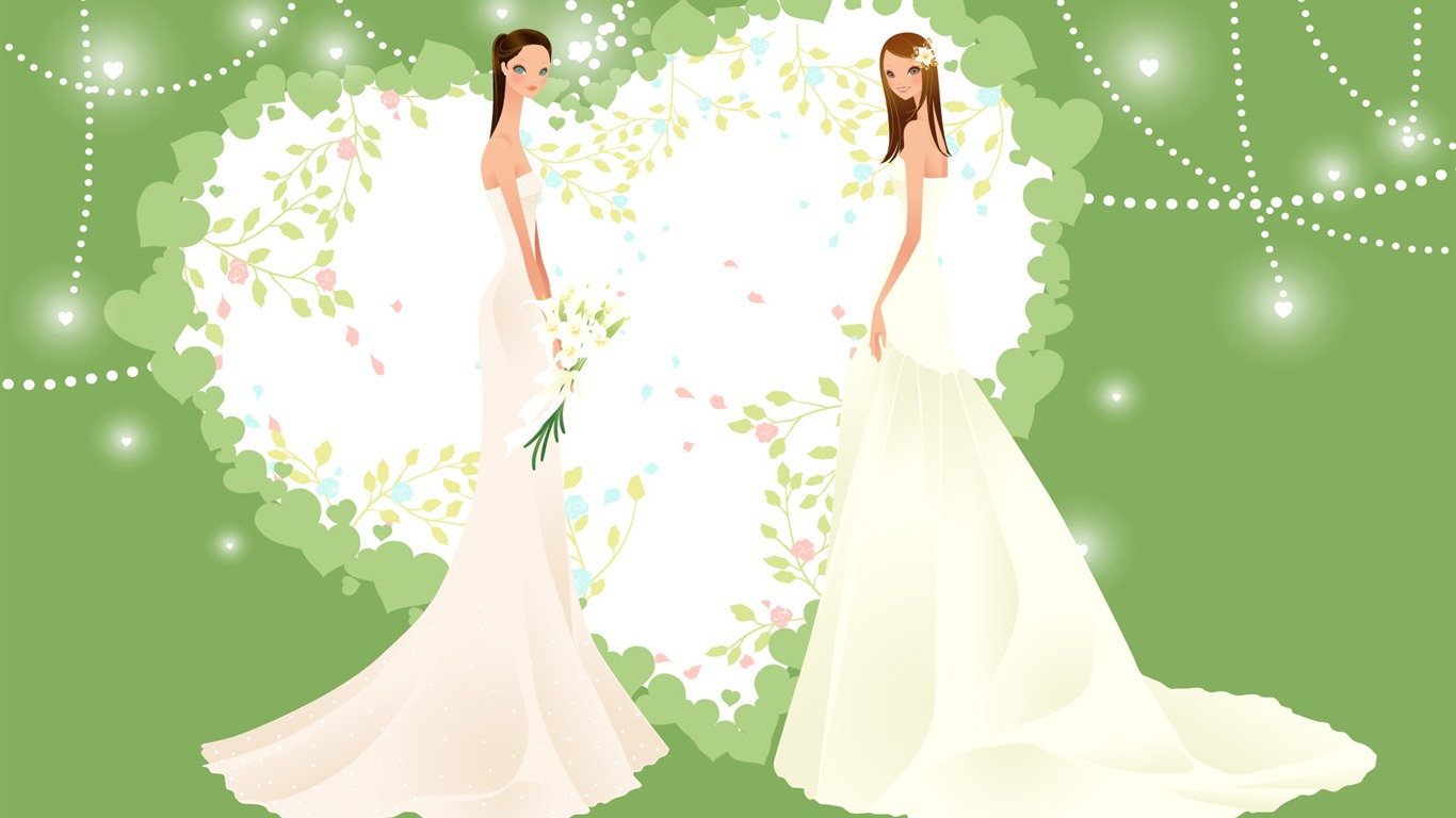 Vector wallpaper wedding bride (1) #5 - 1366x768