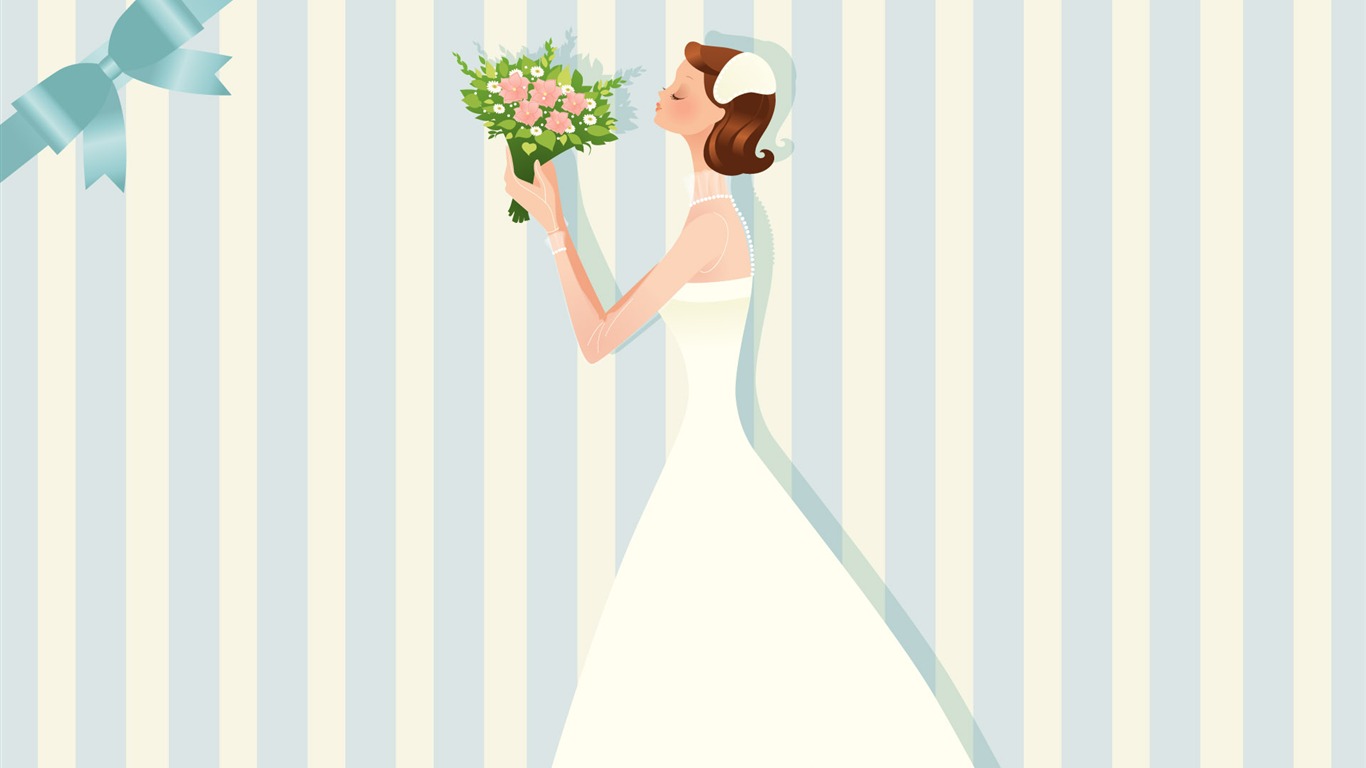 Vector Wallpaper Hochzeit Braut (1) #9 - 1366x768