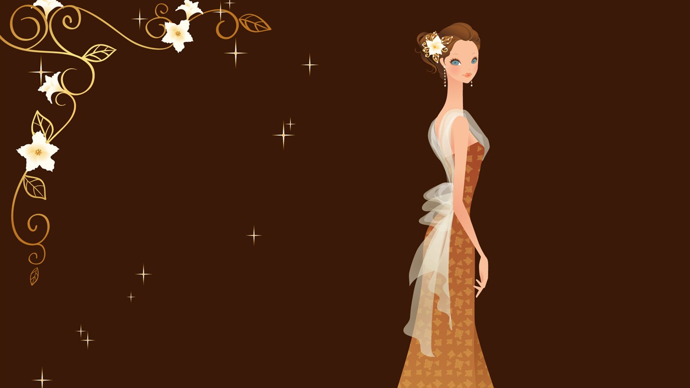 Vector wallpaper wedding bride (1) #19 - 1366x768