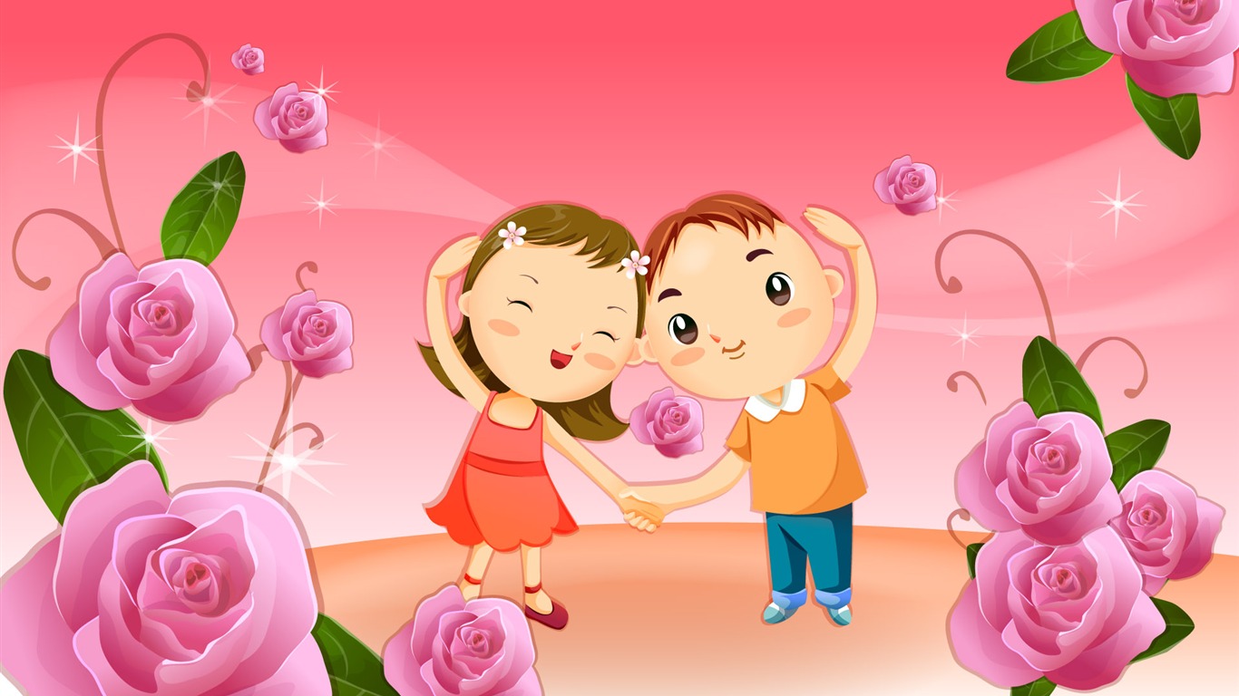 Valentinstag Love Vector Wallpaper (1) #14 - 1366x768