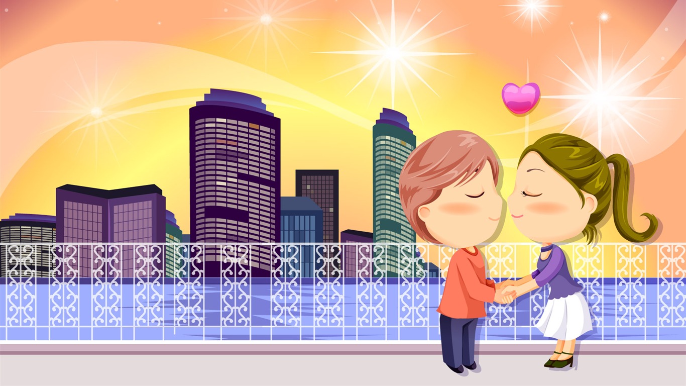 Valentine's Day Vector Love Wallpaper (1) #19 - 1366x768