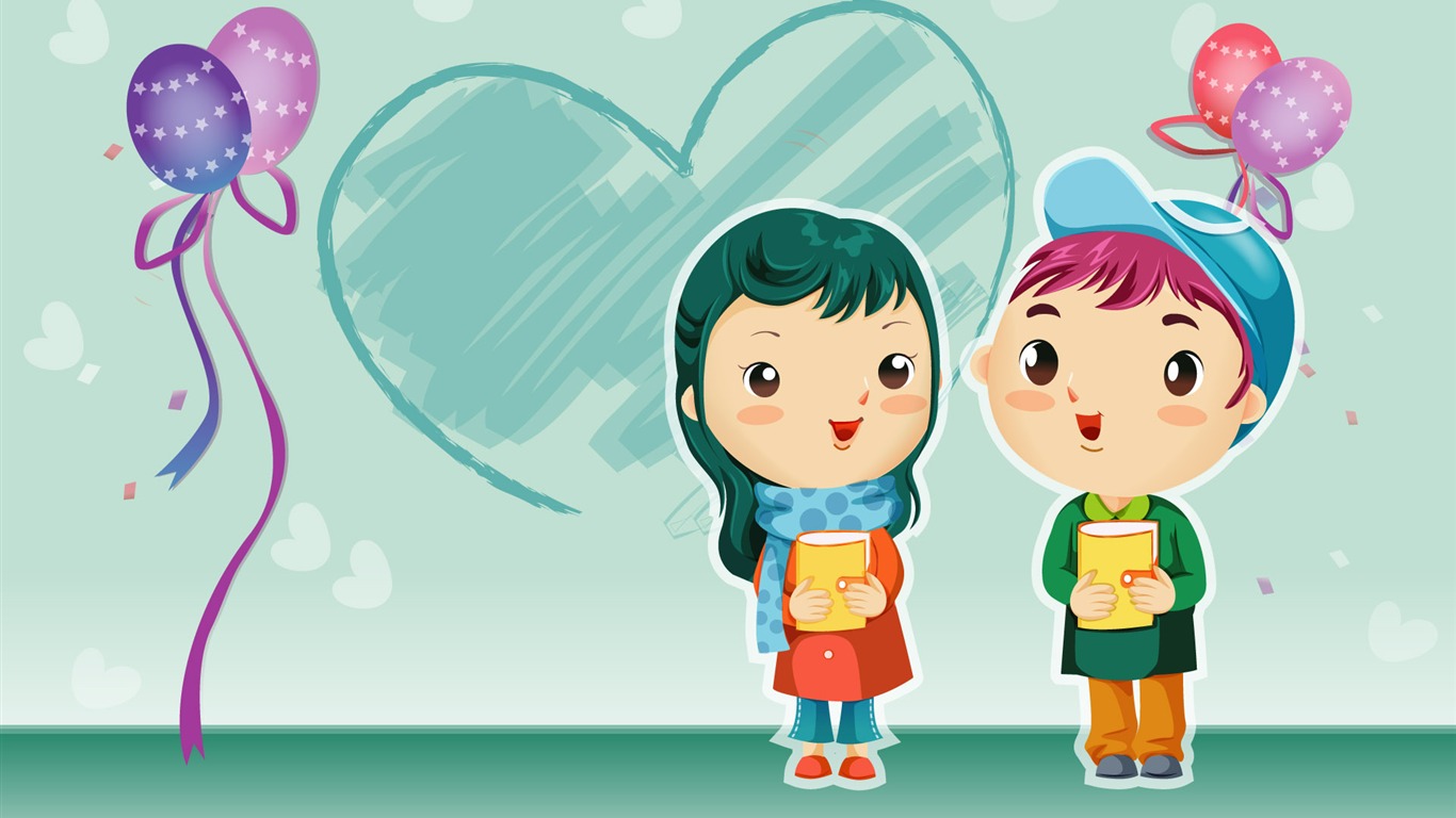 Valentine's Day Vector Love Wallpaper (1) #20 - 1366x768