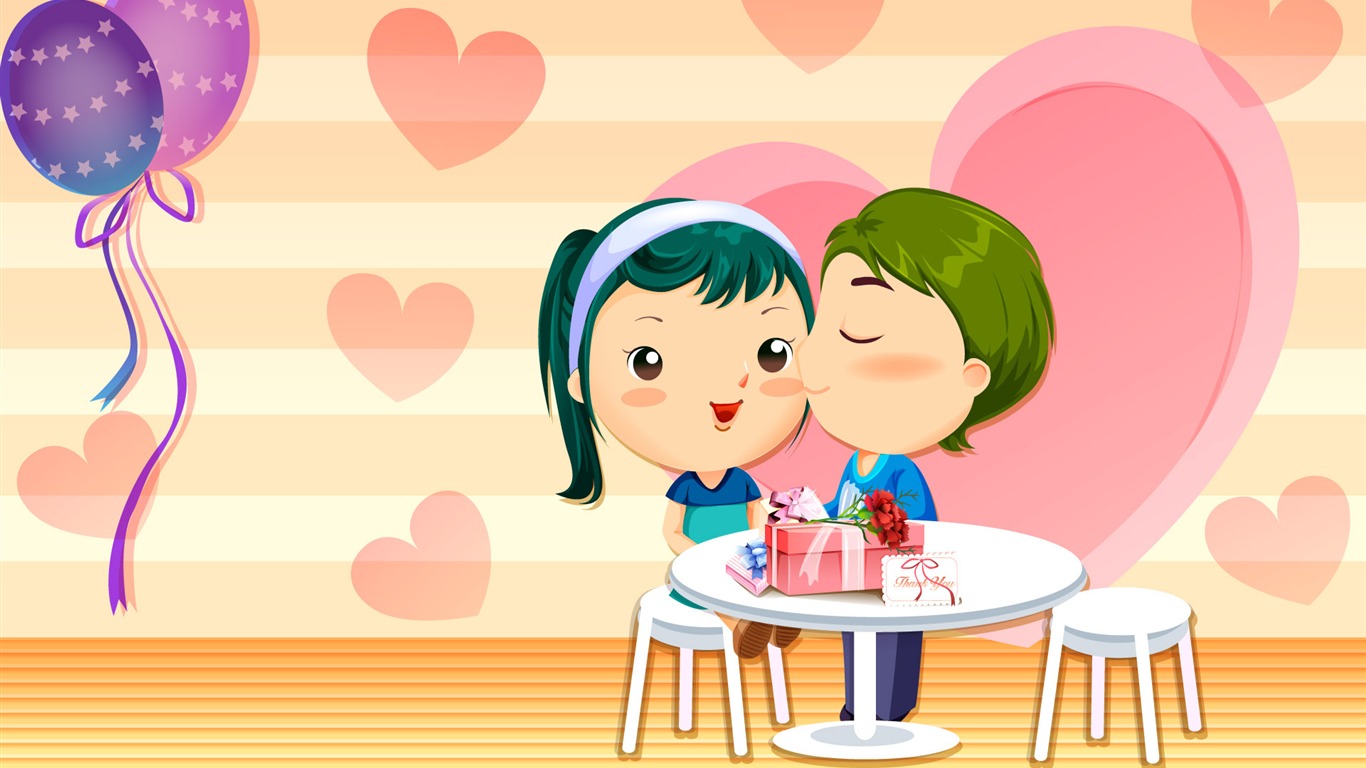 Valentinstag Love Vector Wallpaper (2) #18 - 1366x768