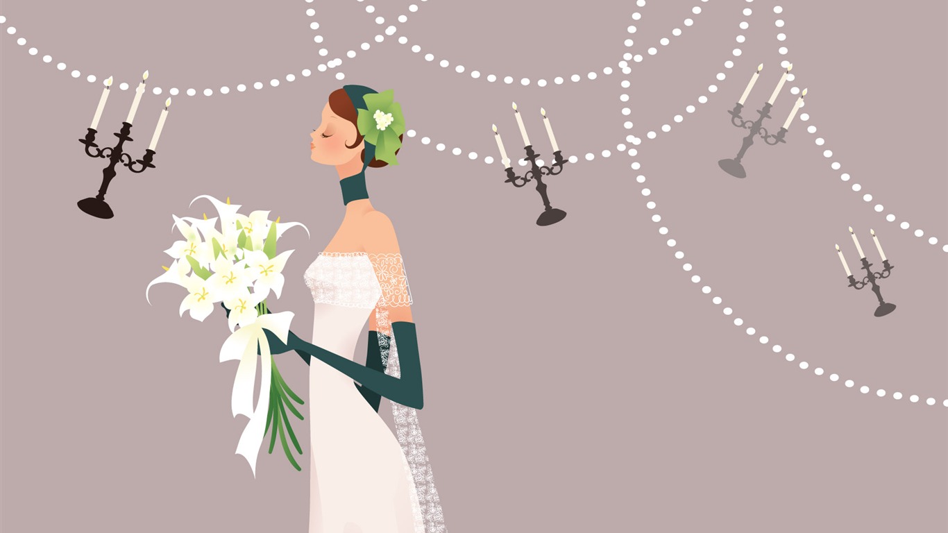 fondos de escritorio de Vectores de la boda la novia (2) #4 - 1366x768