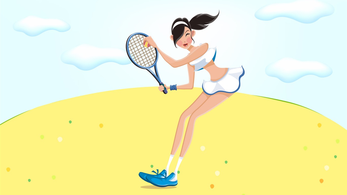 矢量女性休閒運動 #13 - 1366x768