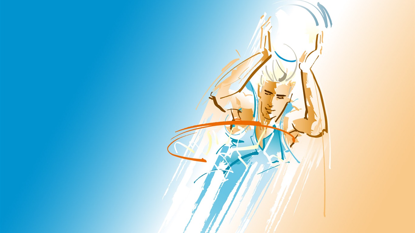 People living movement vector wallpaper (1) #10 - 1366x768