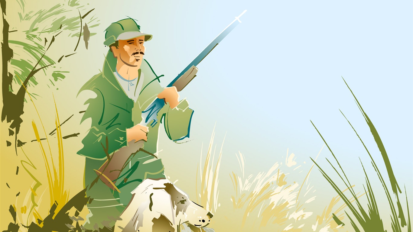 People living movement vector wallpaper (1) #15 - 1366x768
