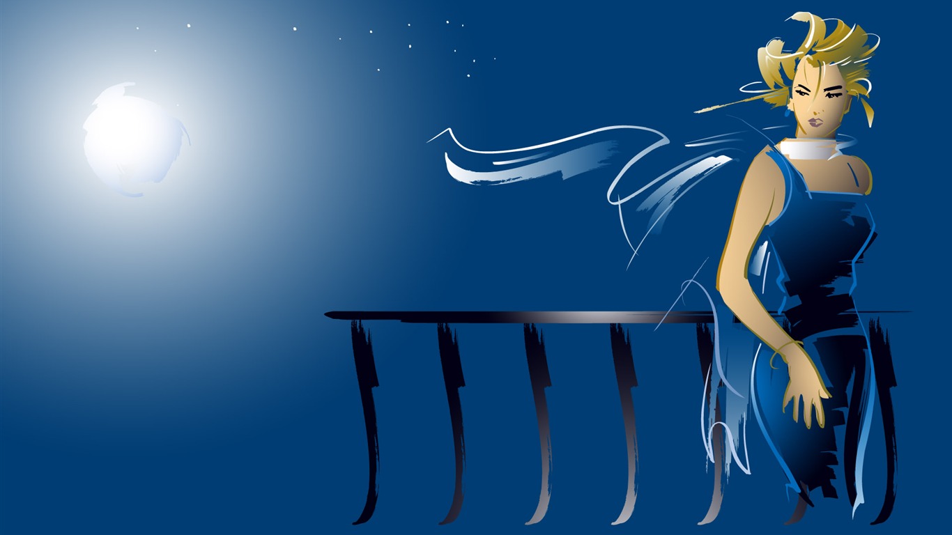 People living movement vector wallpaper (1) #17 - 1366x768