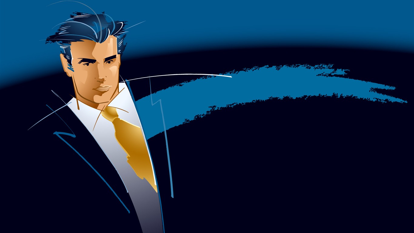 People living movement vector wallpaper (2) #5 - 1366x768