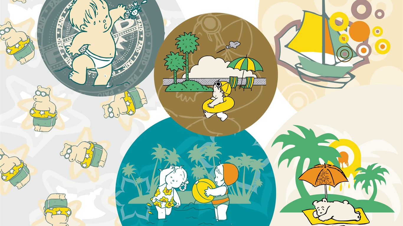 Vector Cartoon Design wallpaper (2) #5 - 1366x768