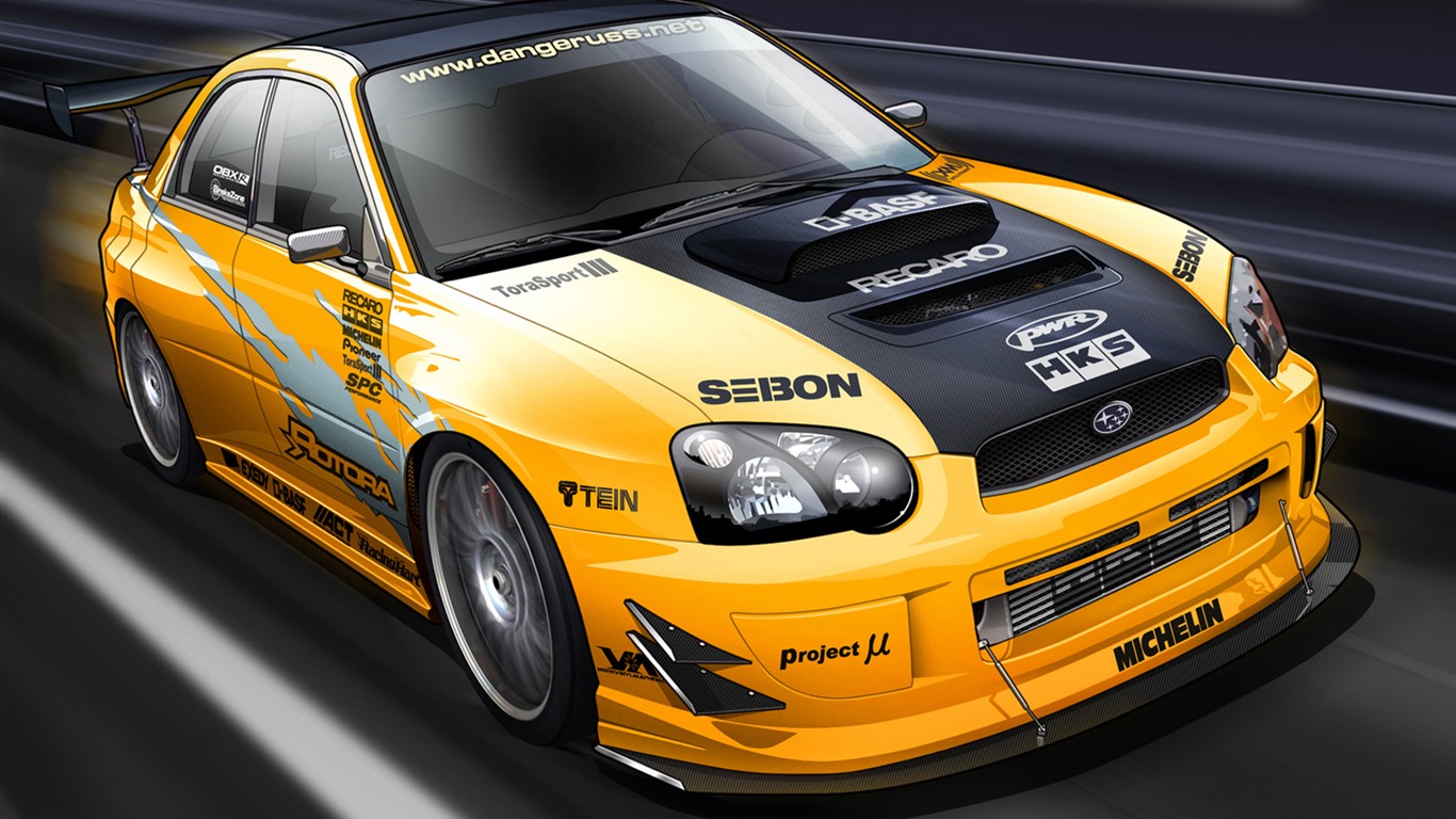 Beautiful wallpaper car draw (1) #10 - 1366x768