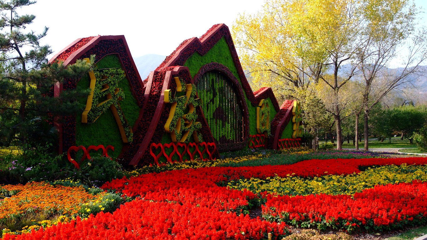 Xiangshan 가을 정원 (철근 작품) #1 - 1366x768