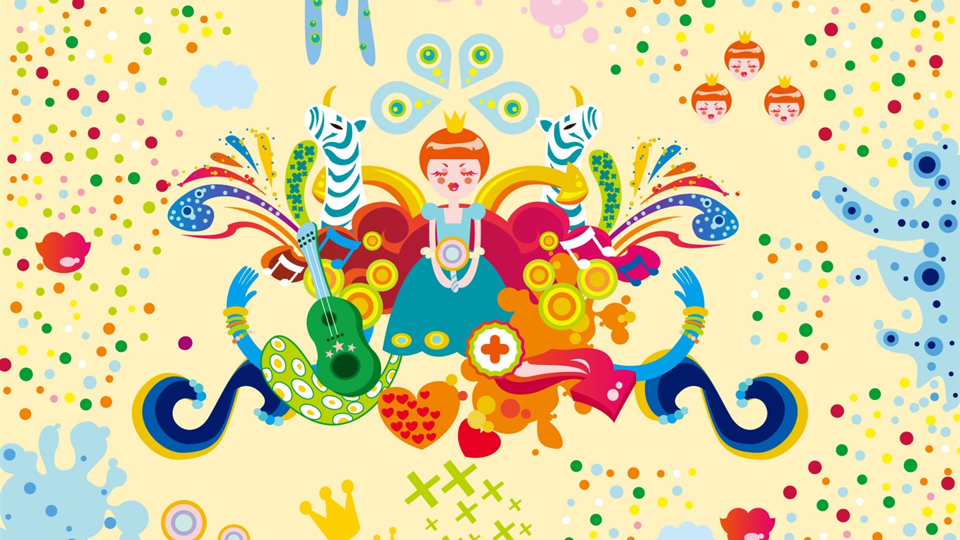 寬屏潮流矢量 壁紙(二) #6 - 1366x768