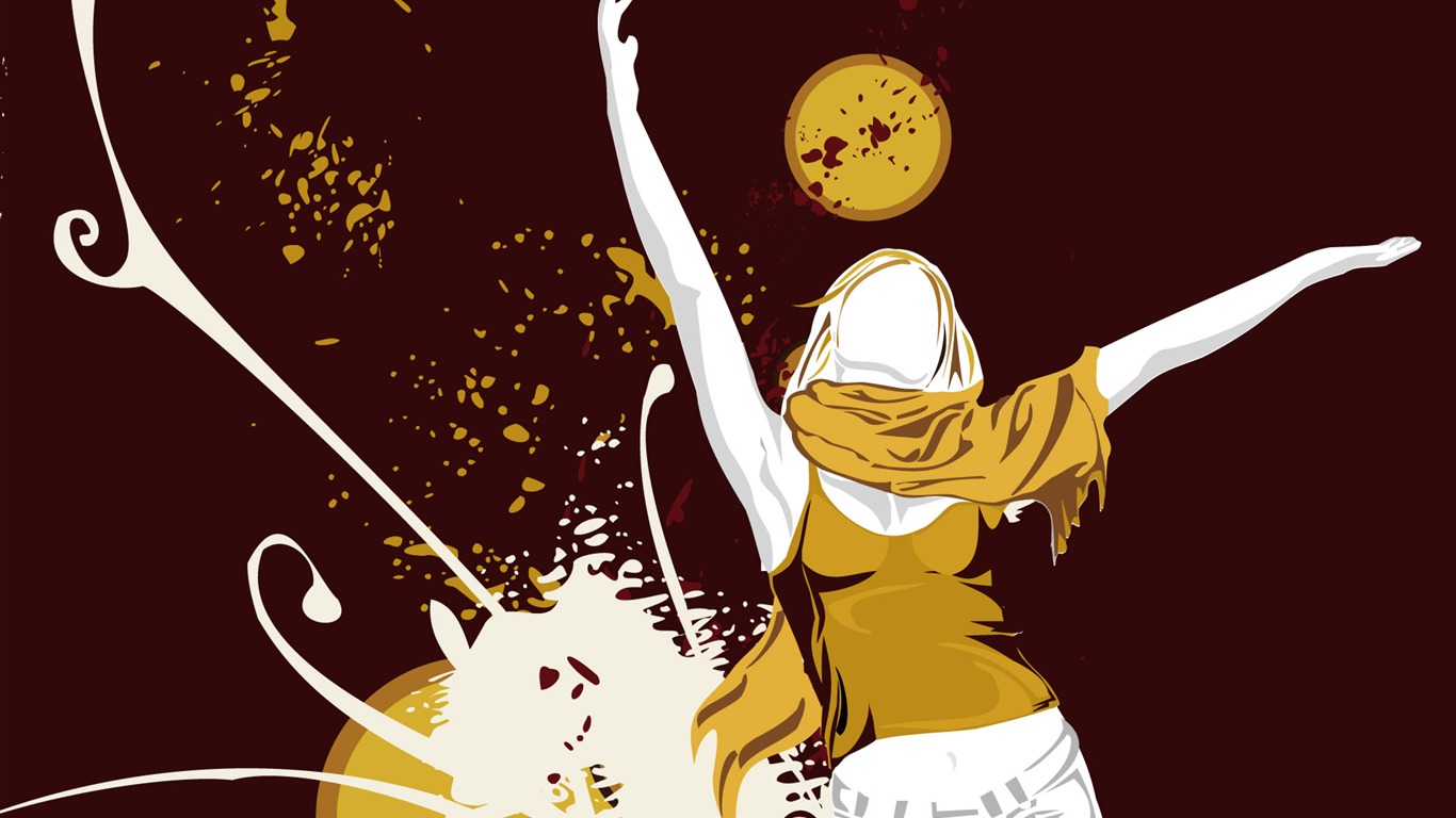 Widescreen trend vector wallpaper (2) #20 - 1366x768