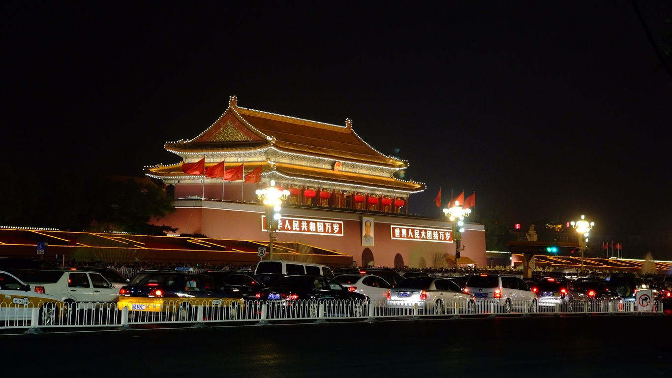Tiananmen Square colorful night (rebar works) #7 - 1366x768