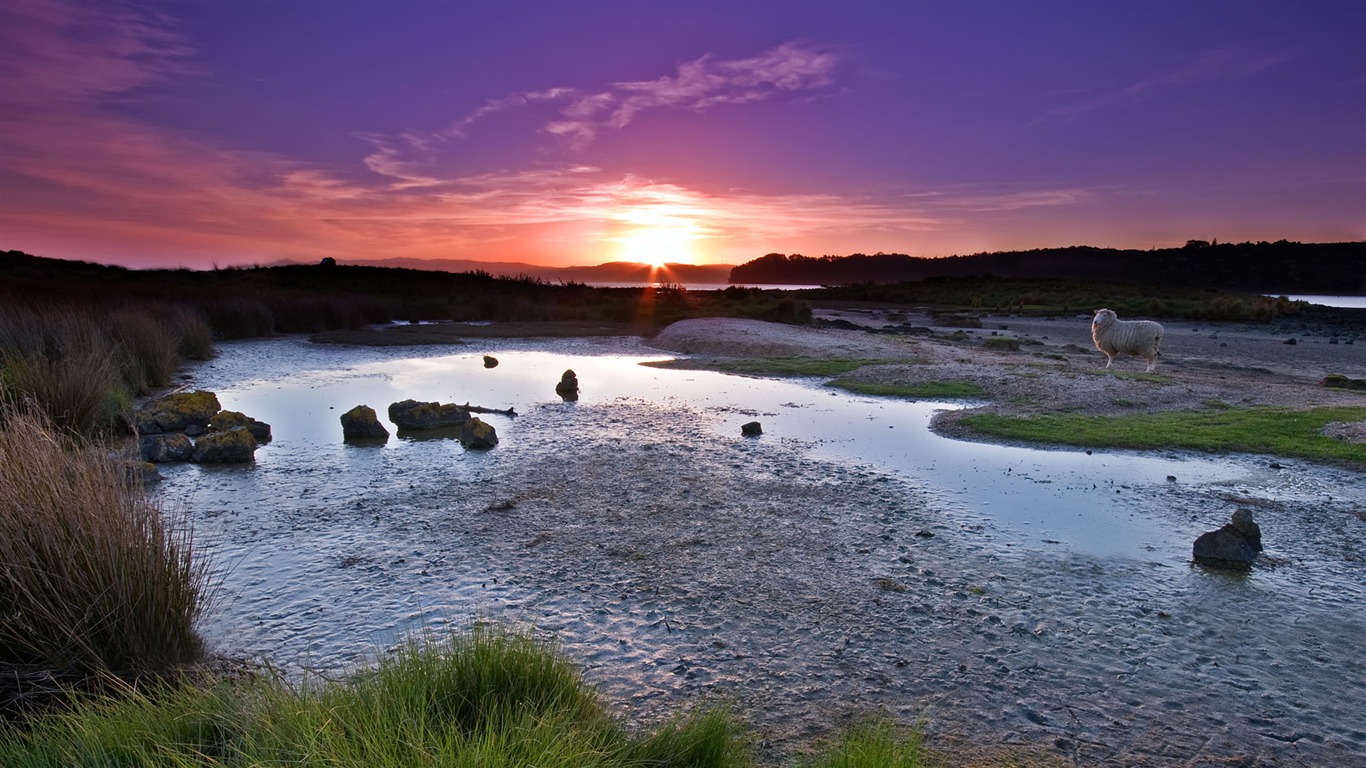 Wunderschön gerenderten Landschaften Wallpaper (7) #12 - 1366x768