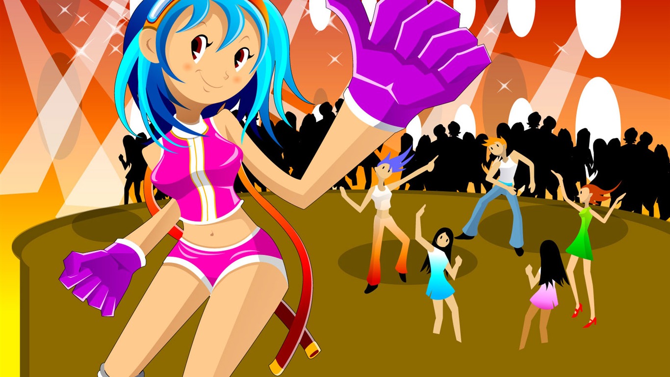 Vector collection of women wallpaper (1) #20 - 1366x768