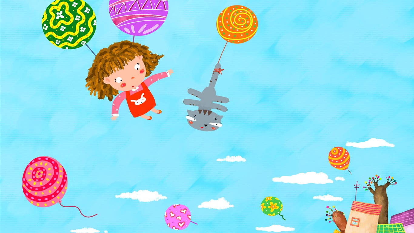 Large cartoon wallpaper (1) #12 - 1366x768