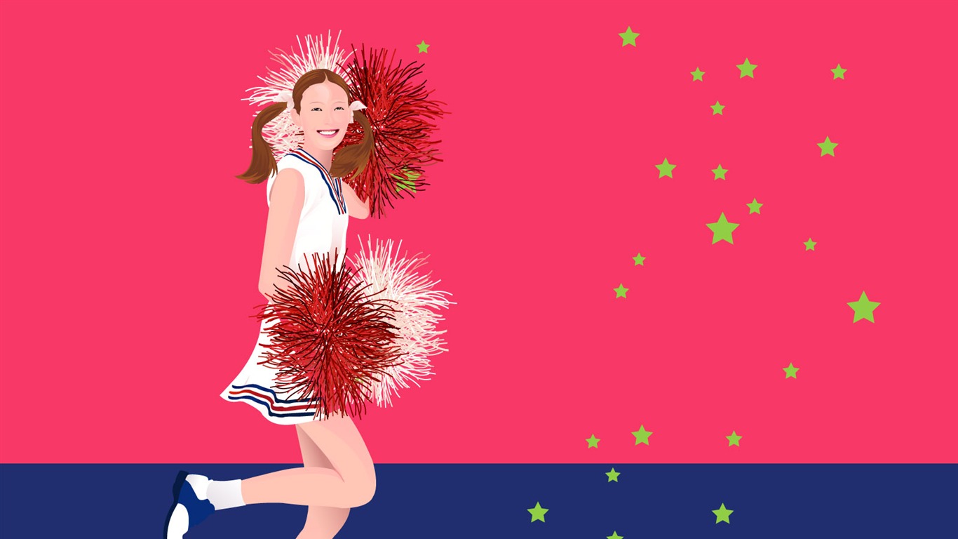 Vector collection of women wallpaper (2) #16 - 1366x768