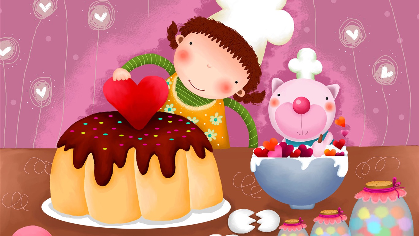 Large cartoon wallpaper (2) #10 - 1366x768