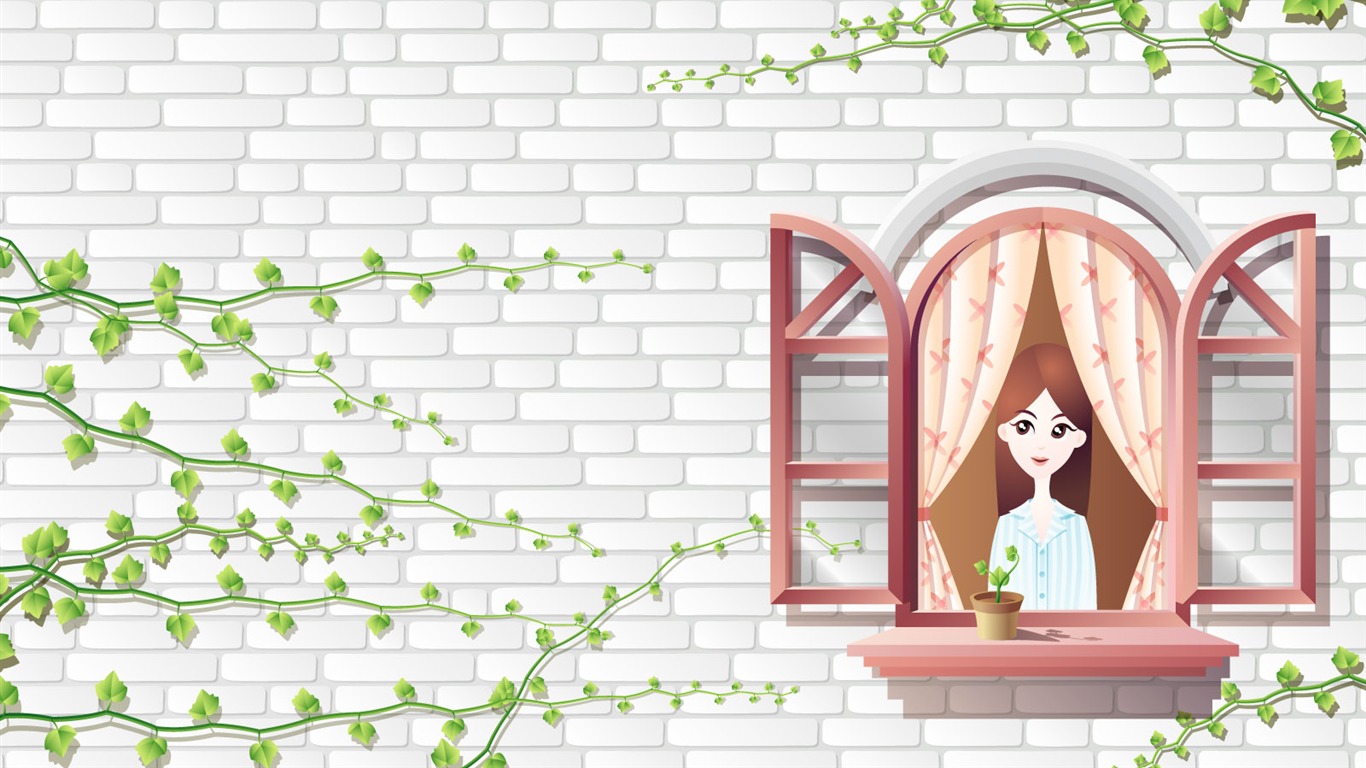 矢量女性合集 壁紙(三) #5 - 1366x768