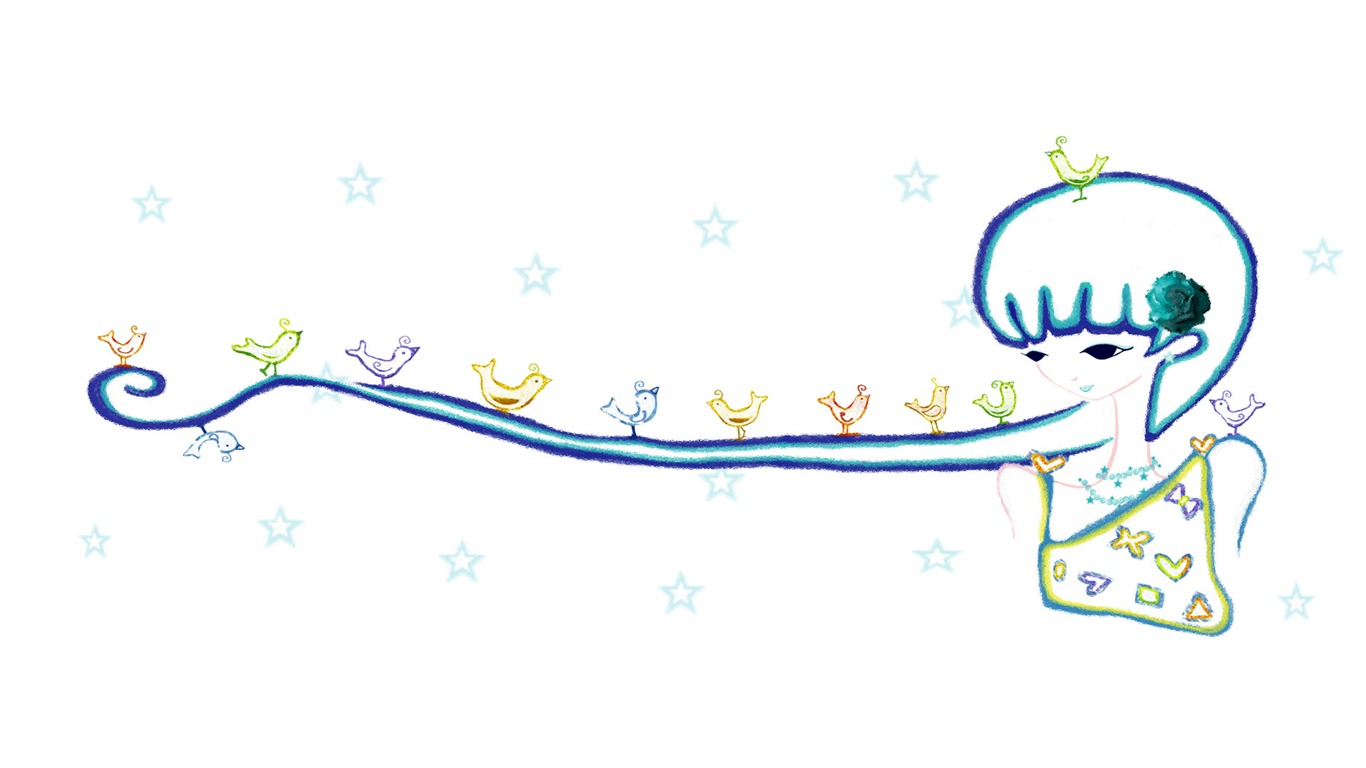手繪浪漫女孩 壁紙(一) #3 - 1366x768