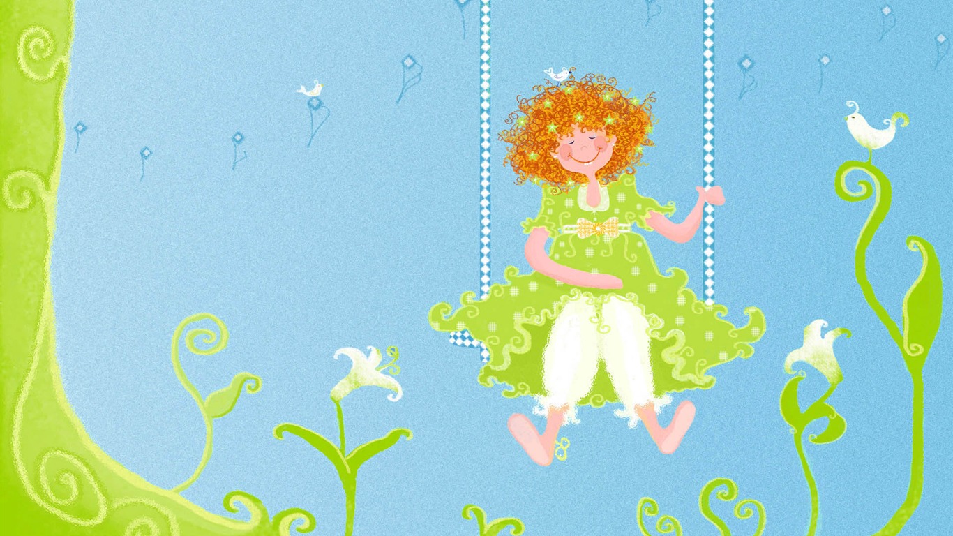 手繪浪漫女孩 壁紙(一) #9 - 1366x768