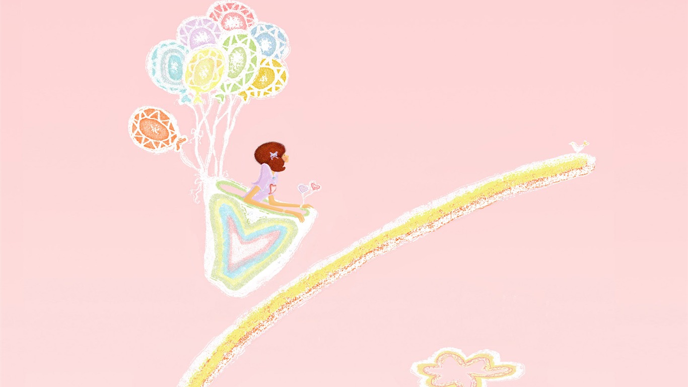 手繪浪漫女孩 壁紙(一) #13 - 1366x768