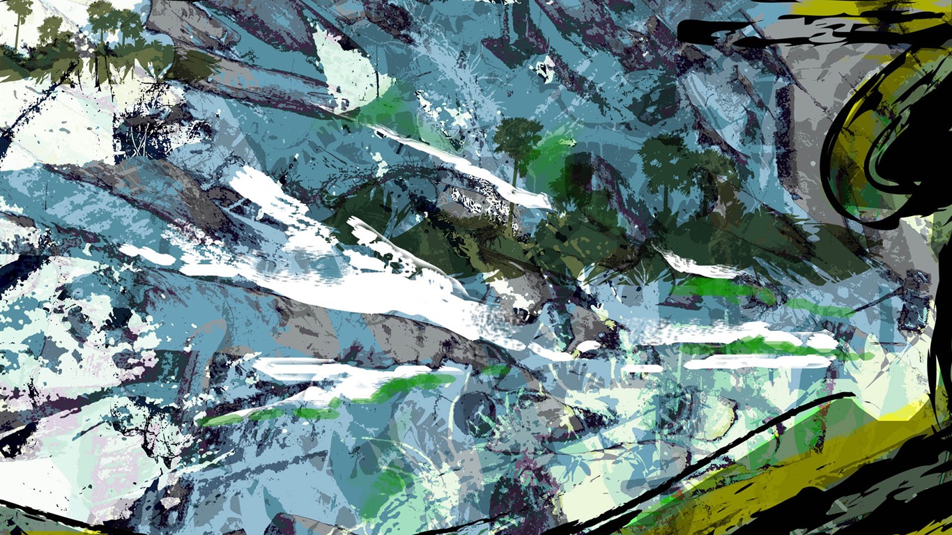 炫彩雜亂背景 壁紙(一) #11 - 1366x768
