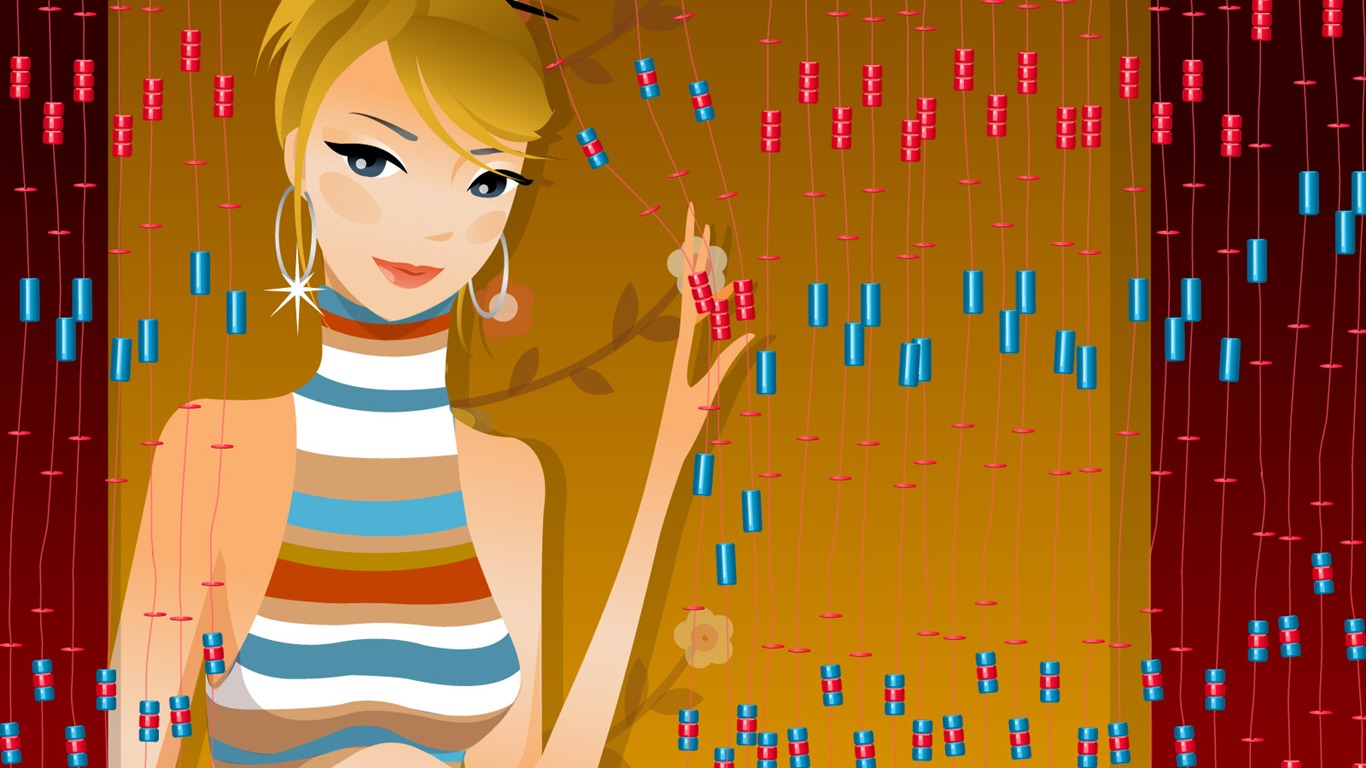 Vector collection of women wallpaper (4) #7 - 1366x768