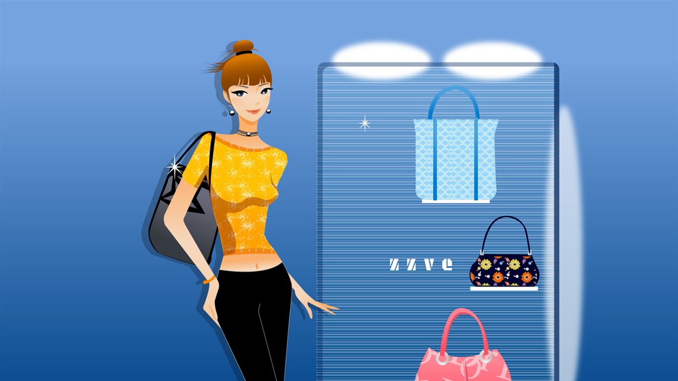 Vector collection of women wallpaper (4) #12 - 1366x768