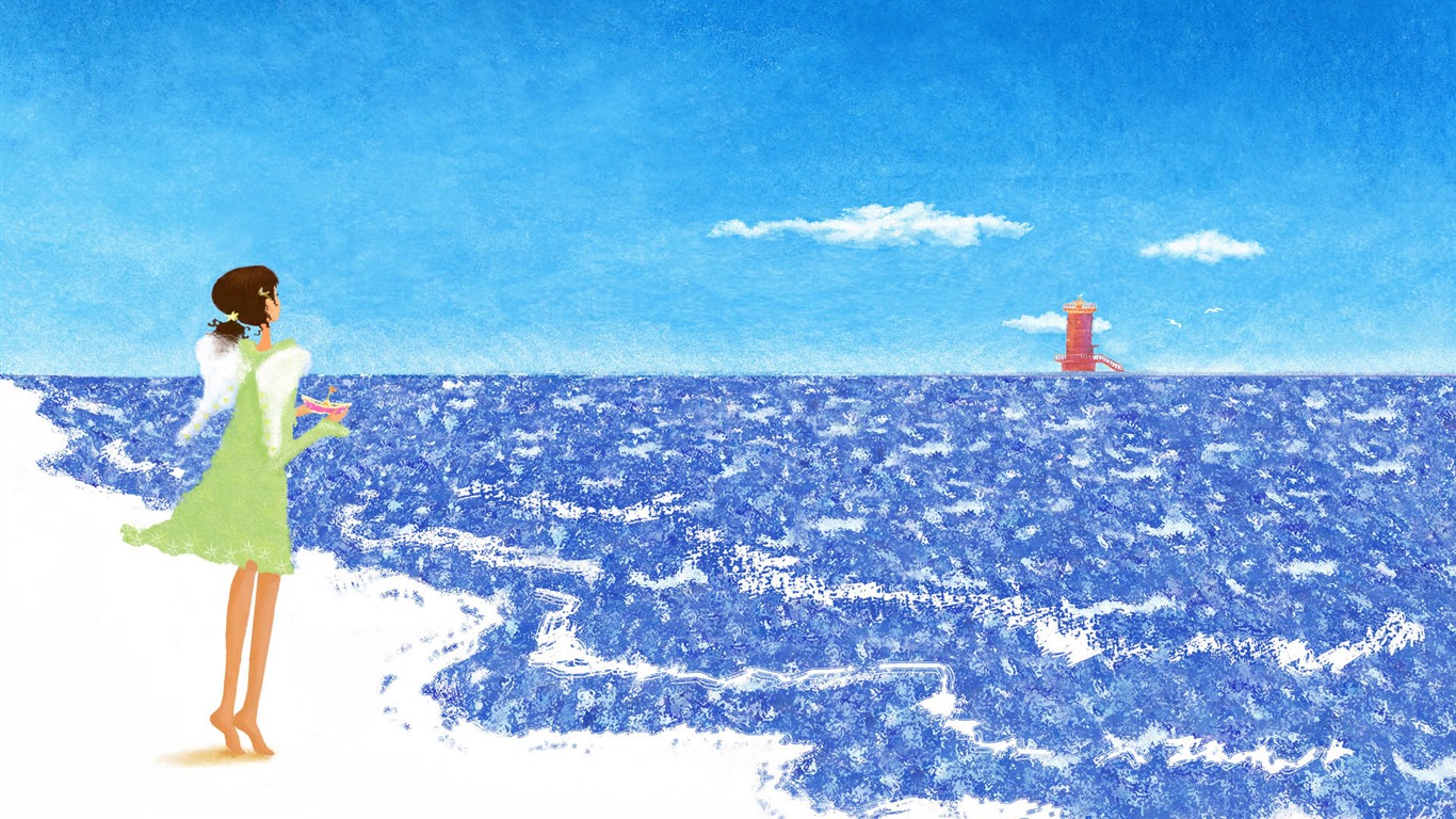 手繪浪漫女孩 壁紙(二) #3 - 1366x768