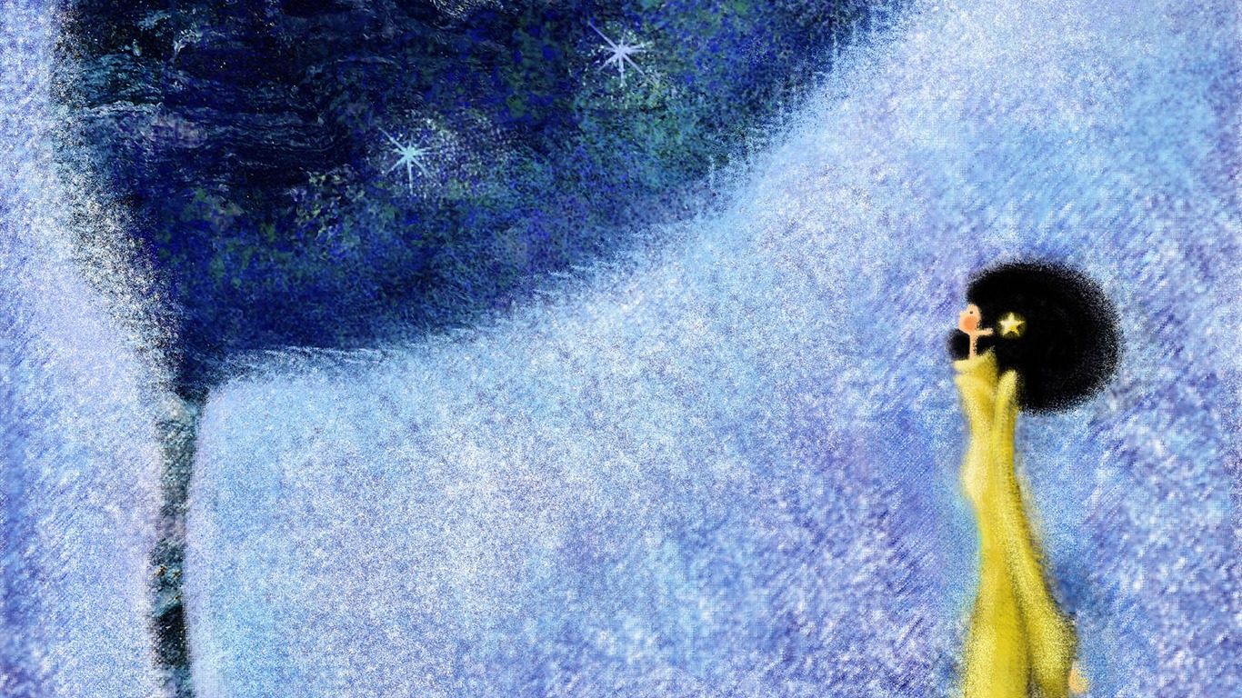 手繪浪漫女孩 壁紙(二) #4 - 1366x768