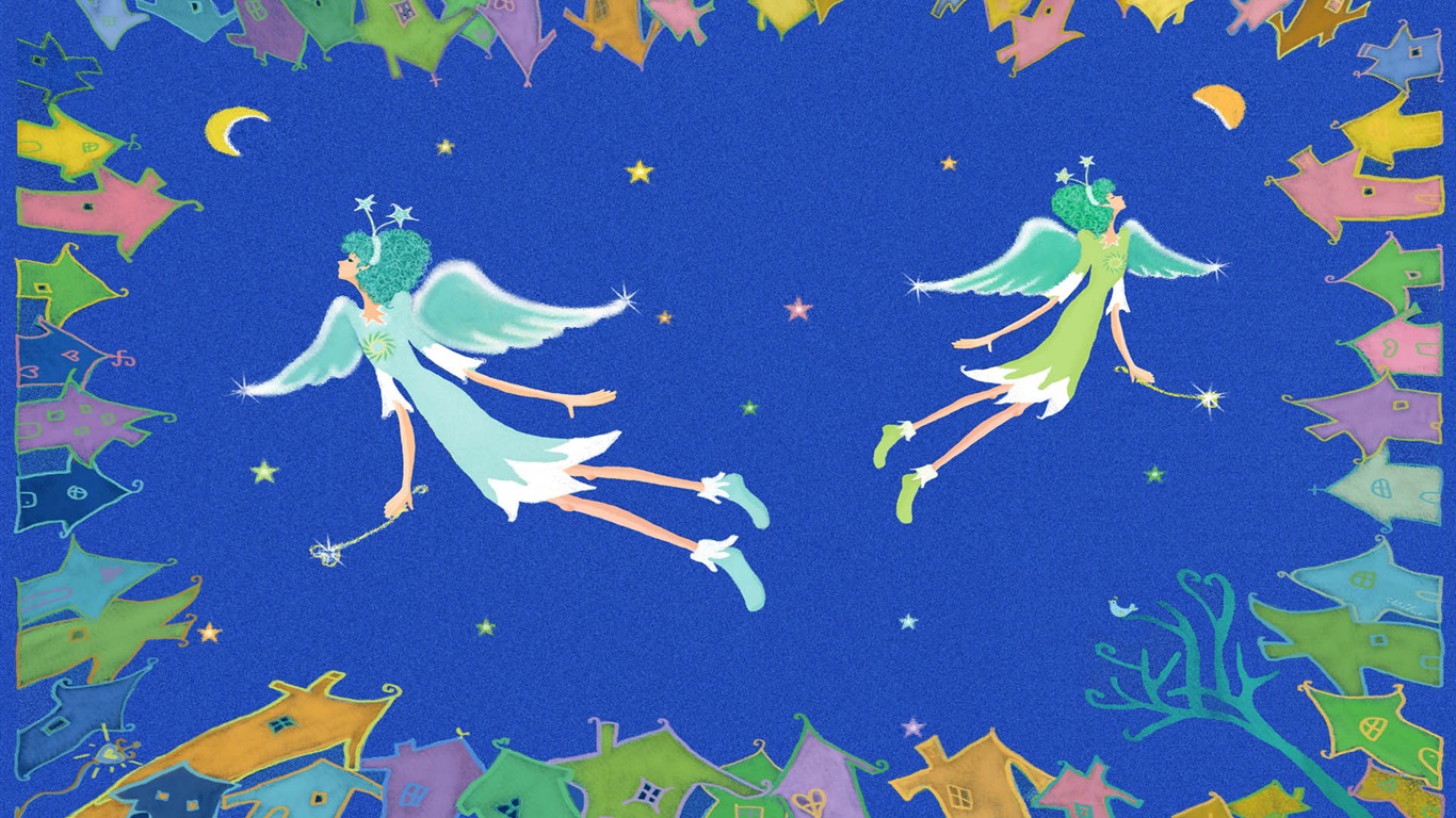 手绘浪漫女孩 壁纸(二)14 - 1366x768