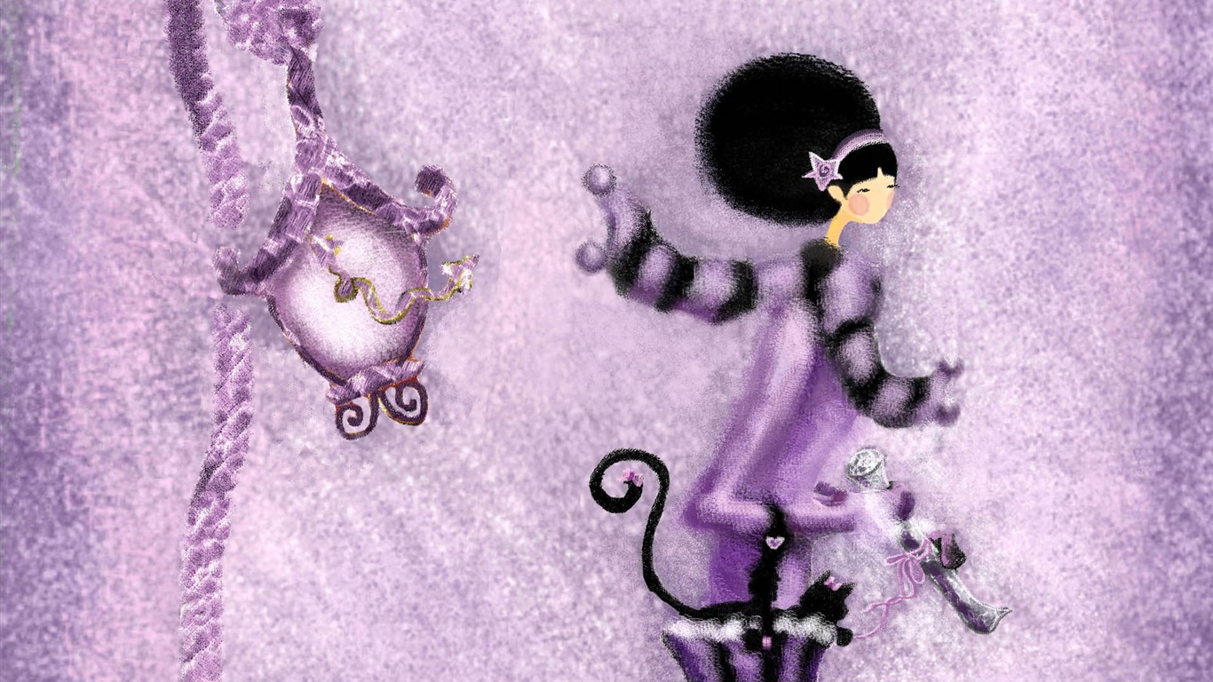 手繪浪漫女孩 壁紙(二) #20 - 1366x768